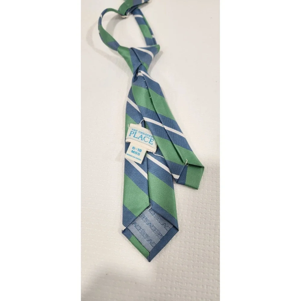 The Childrens Place Necktie Baby/Toddler Boy 6-9-12-18 Mos Gree/Blue White Strap